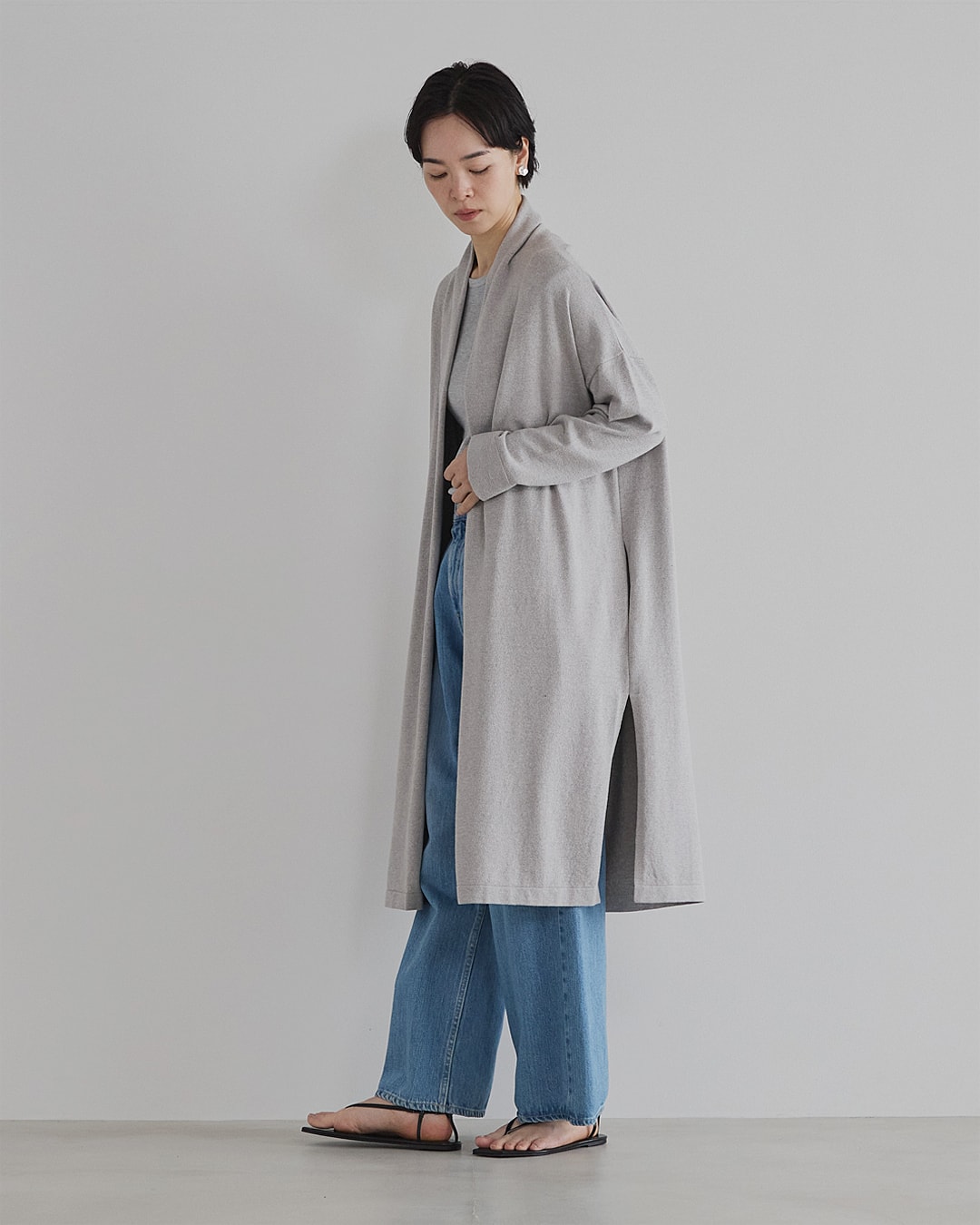 ロングカーディガン/シルクコットン 画像2